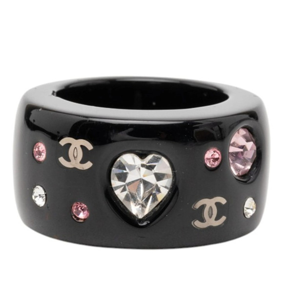 CHANEL Jewelry - CHANEL Authentic Black Logo Ring